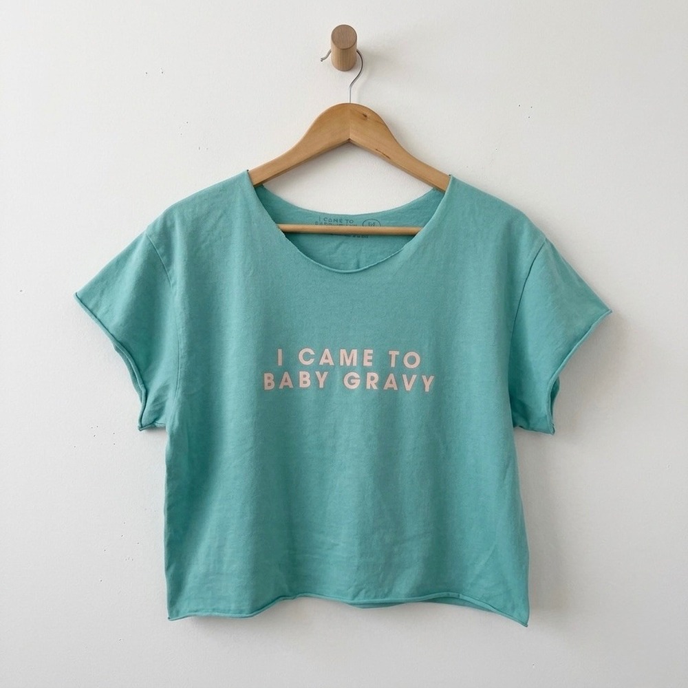 Baby Gravy I Came To‎ Baby Gravy Tour Graphic Cropped T-Shirt Teal Medium Custom